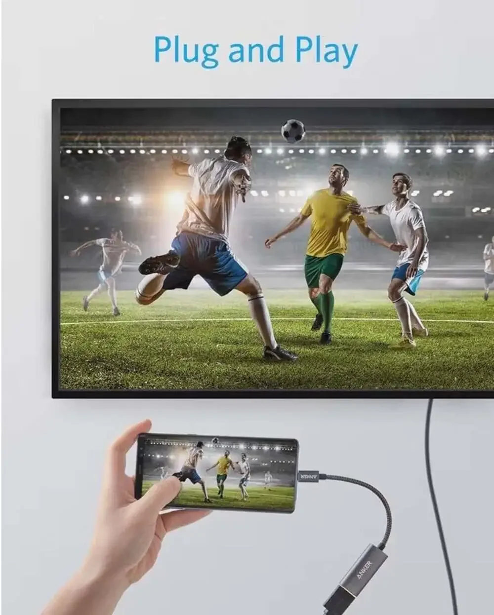 Anker USB-C‎ to HDMI Adapter, Braided Nylon Cable